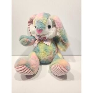 Homerbest Happy Easter tye dye bunny   12"    EUC